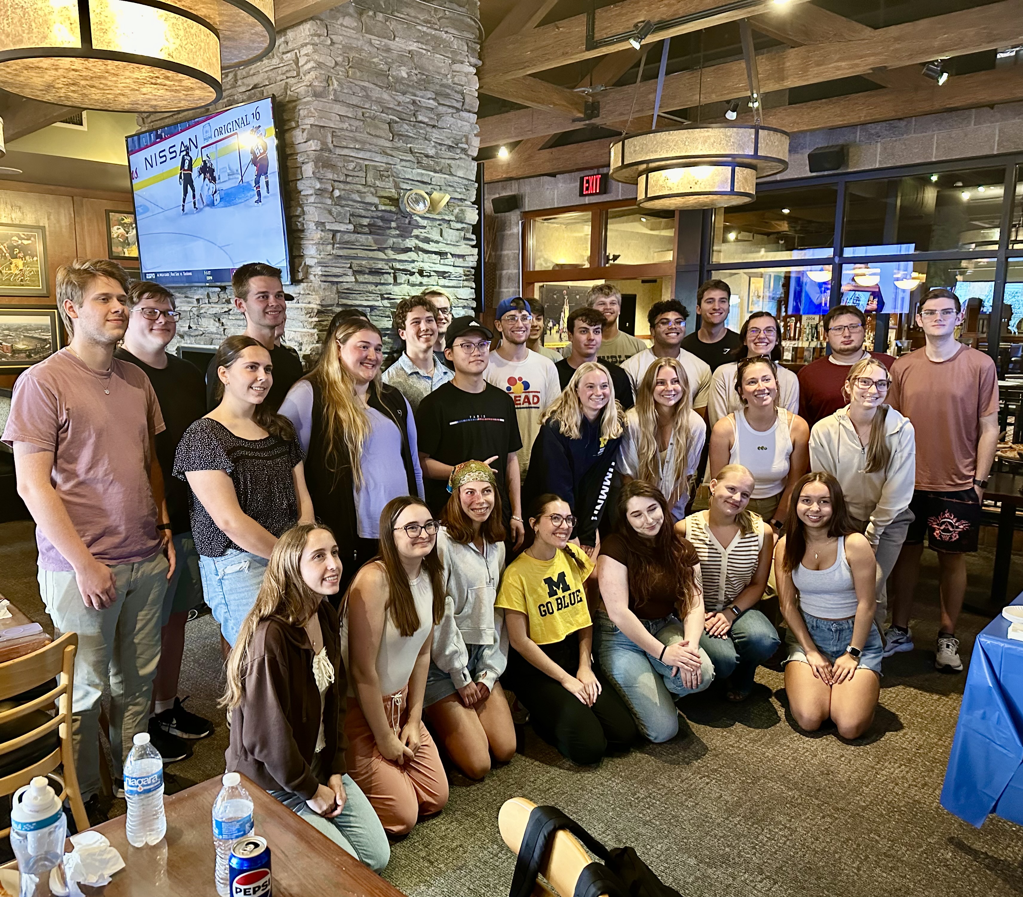 Large group at Pizza House.