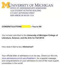 Acceptance email