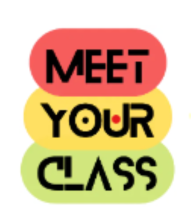 Meet Your Class logo: words stacked "hamburger" style in red, yellow, and green ovals.
