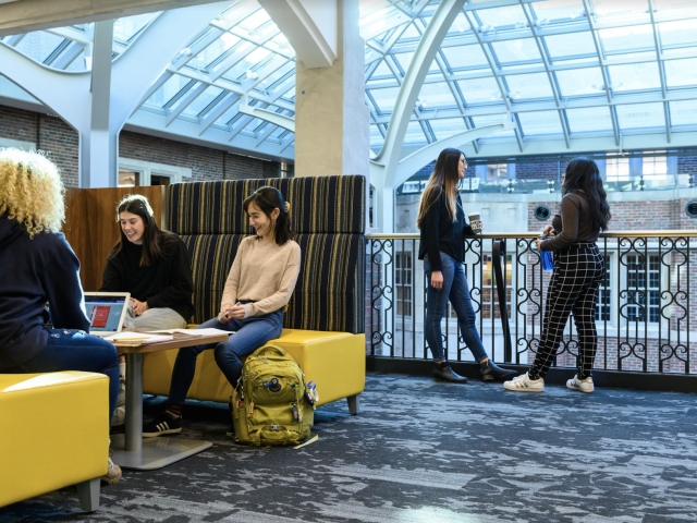 Students studying at the union