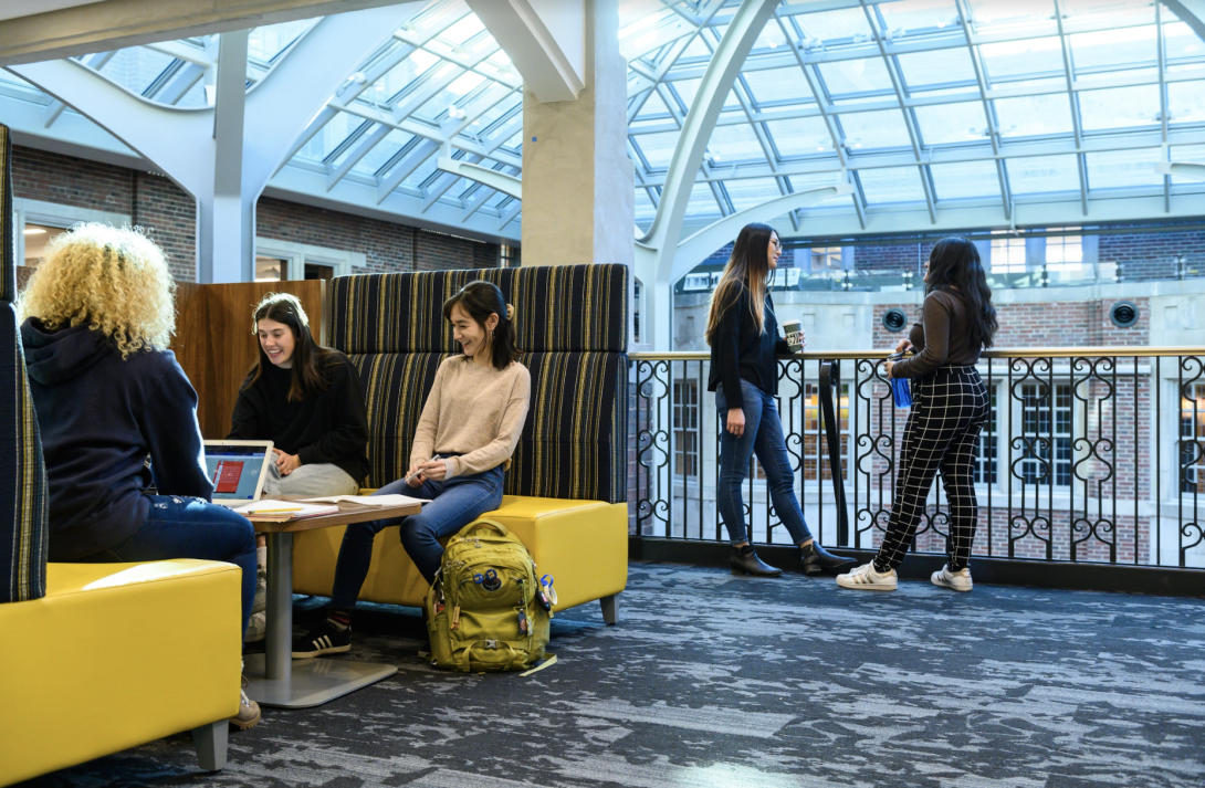Students studying at the union